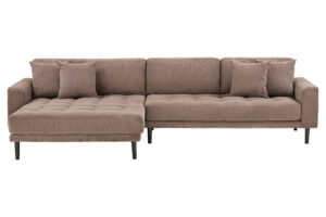 Nordic Living Hnědá rohová pohovka Lido 290 cm