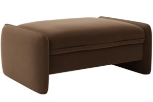 Micadoni Hnědá sametová podnožka Georgia 115 x 70 cm