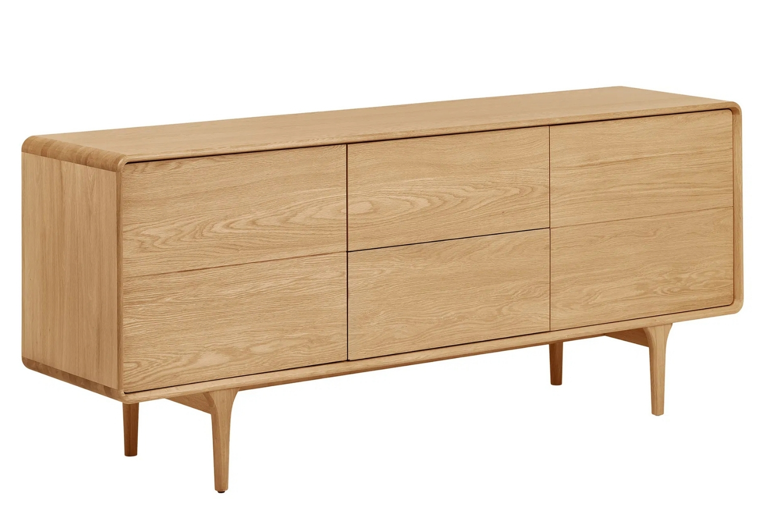 Nordic Living Dubová komoda Drew 180 x 45 cm