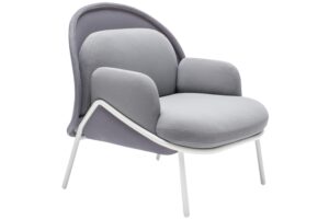 MDD Šedé křeslo Mesh s bílou podnoží