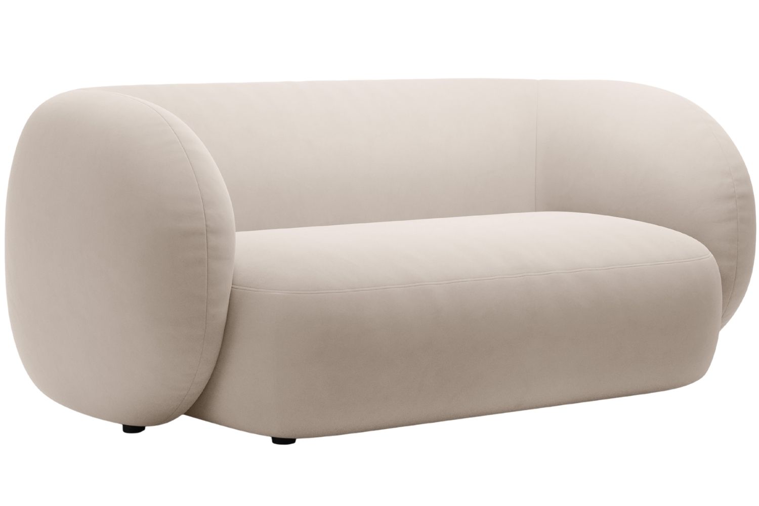 Micadoni Béžová sametová dvoumístná pohovka Kate 183 cm