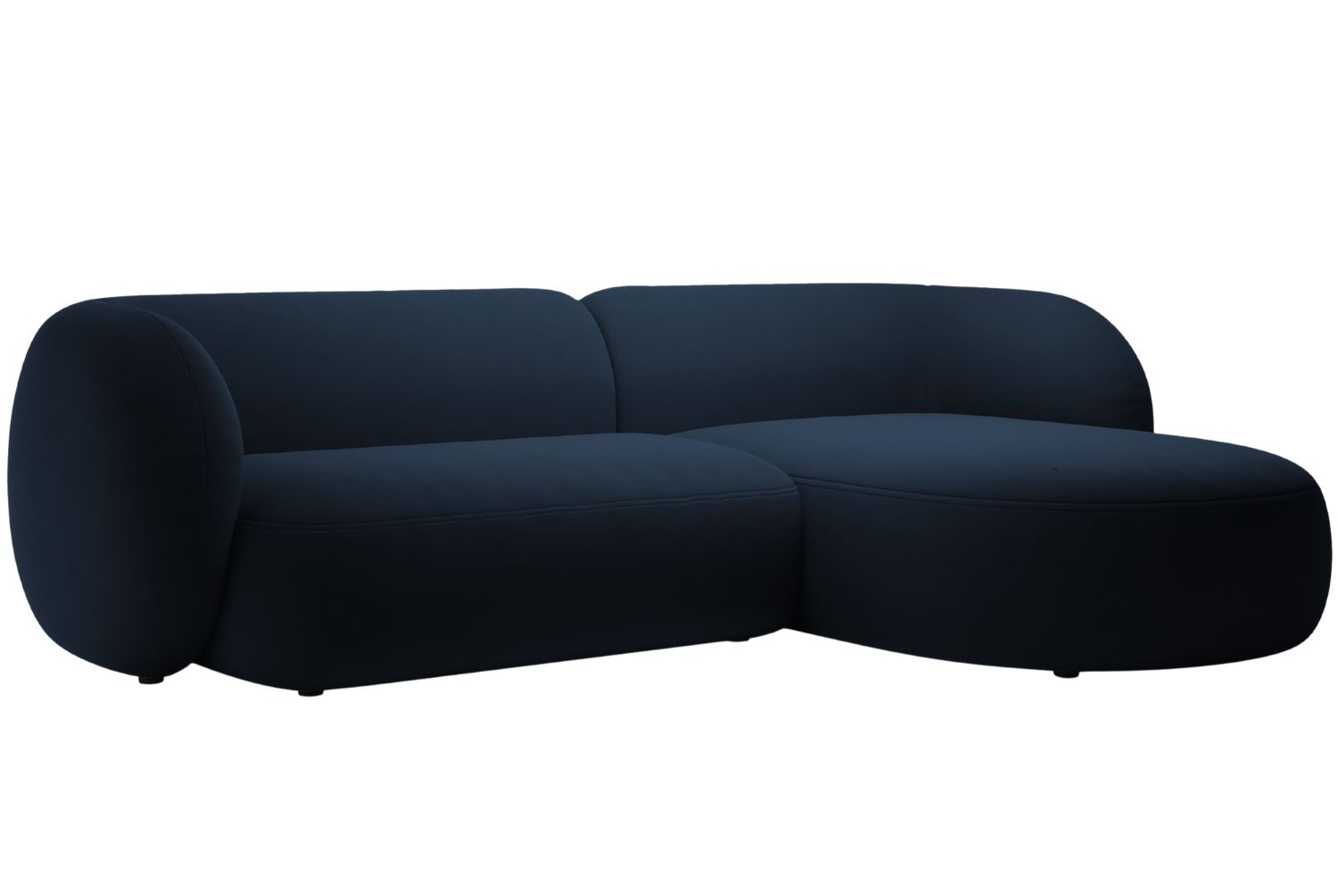 Micadoni Královsky modrá sametová rohová pohovka Kate 285 cm