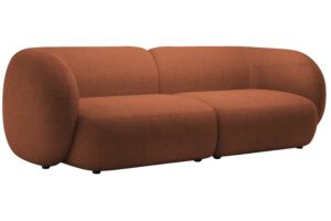 Micadoni Terakotově oranžová bouclé čtyřmístná pohovka Kate 243 cm