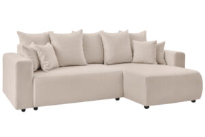 Bobochic Paris Béžová bouclé rohová rozkládací pohovka Envy 282 cm