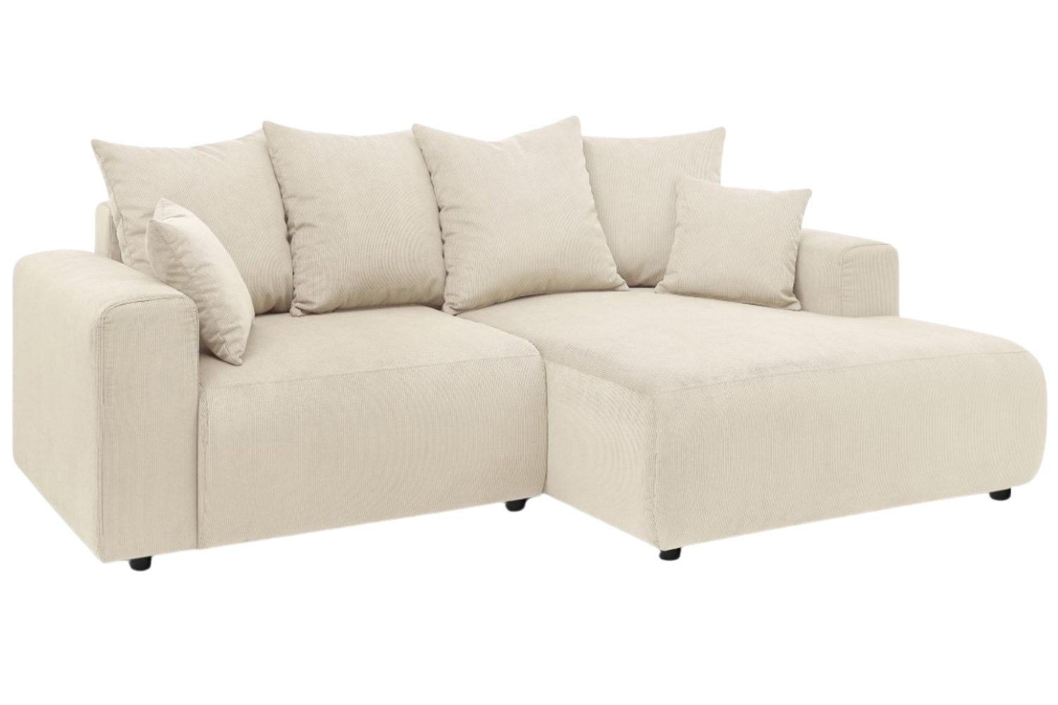 Bobochic Paris Béžová manšestrová rohová pohovka Enjoy 237 cm