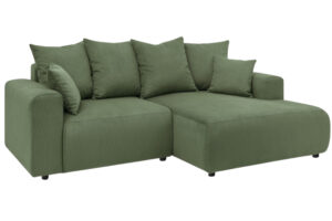 Bobochic Paris Zelená manšestrová rohová pohovka Enjoy 237 cm