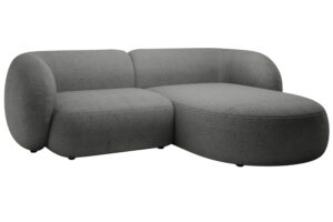 Micadoni Tmavě šedá bouclé rohová pohovka Kate 255 cm