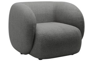 Micadoni Tmavě šedé bouclé křeslo Kate