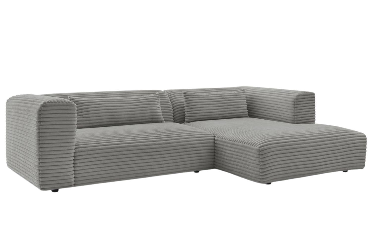 Bobochic Paris Tmavě šedá manšestrová rohová pohovka Harry 273 cm