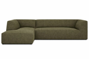 Tmavě zelená rohová pohovka MICADONI Ruby 273 cm