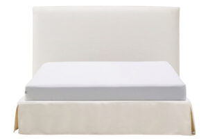 Kave Home Bílá dvoulůžková postel Jaira s čelem 160 x 200 cm