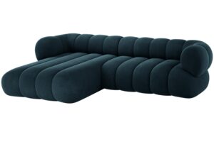 Cosmopolitan Design Tmavě modrá sametová rohová pohovka Koge 270 cm