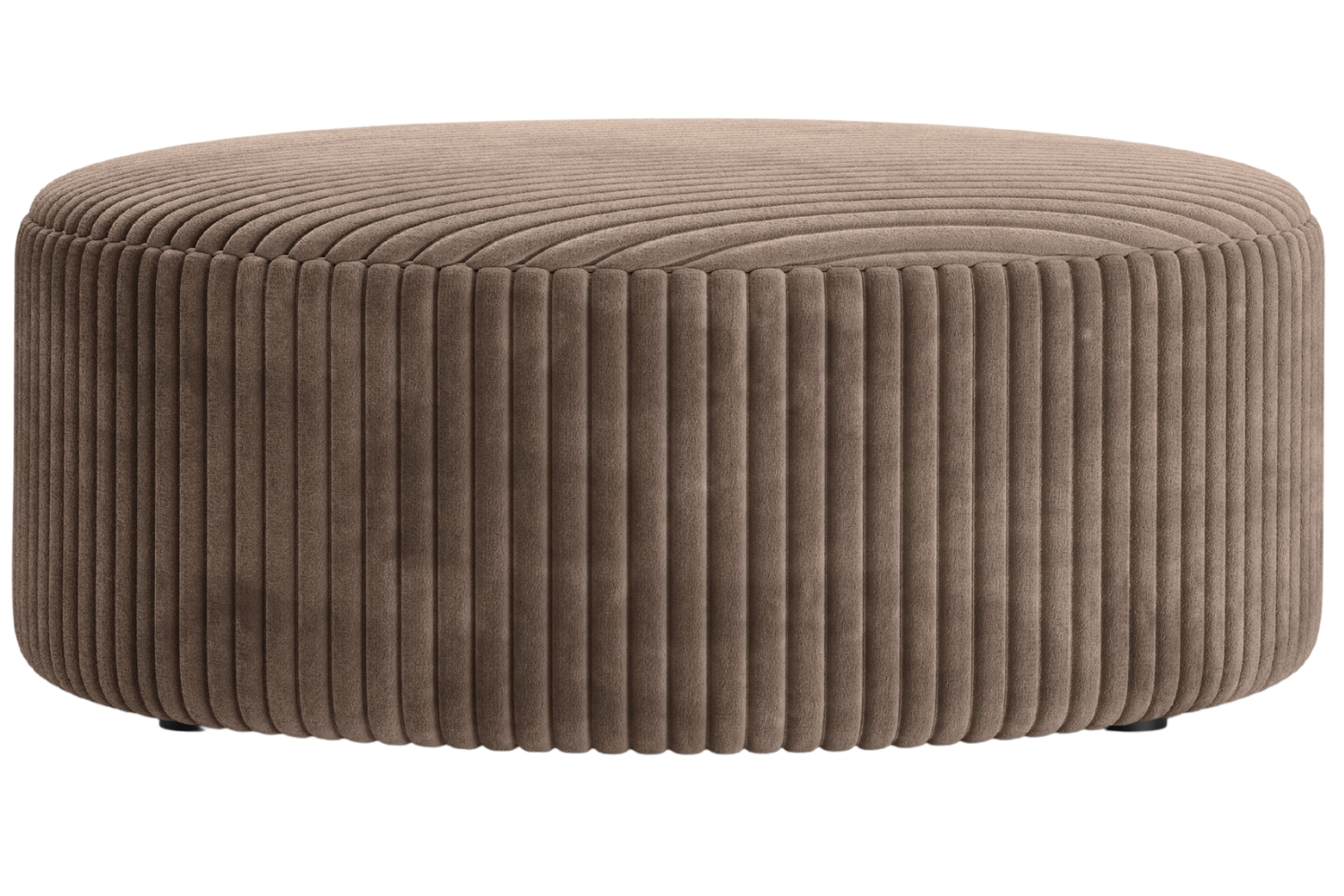 Micadoni Hnědý manšestrový taburet Dia 90 cm