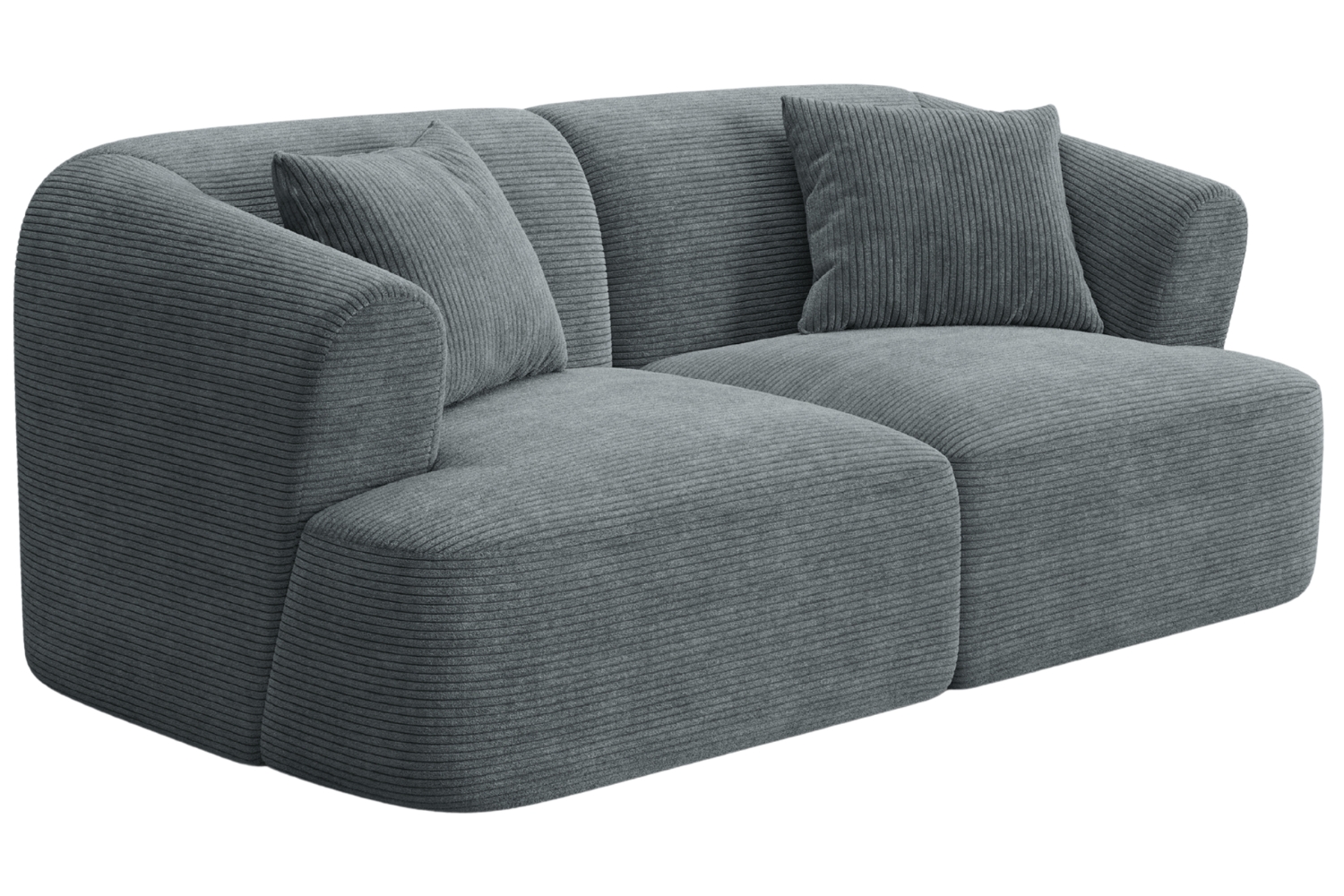 Cosmopolitan Design Šedá manšestrová dvoumístná pohovka Campi 180 cm