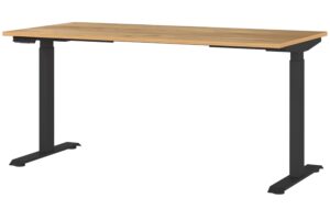 Germania Černý výškově nastavitelný pracovní stůl Mailand 160 x 80 cm s dubovým dekorem