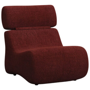 Kave Home Bordově červené bouclé křeslo Club