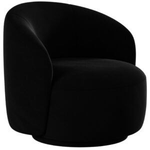 Micadoni Černé sametové otočné křeslo Letizia
