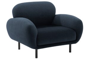 Micadoni Tmavě modré bouclé křeslo Poppy