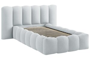 Micadoni Světle šedá postel Lupine 90 x 200 cm s úložným prostorem