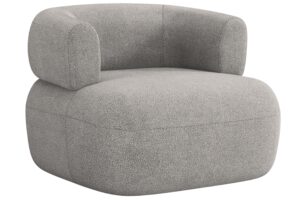 Windsor & Co Světle šedé bouclé křeslo Aldrin