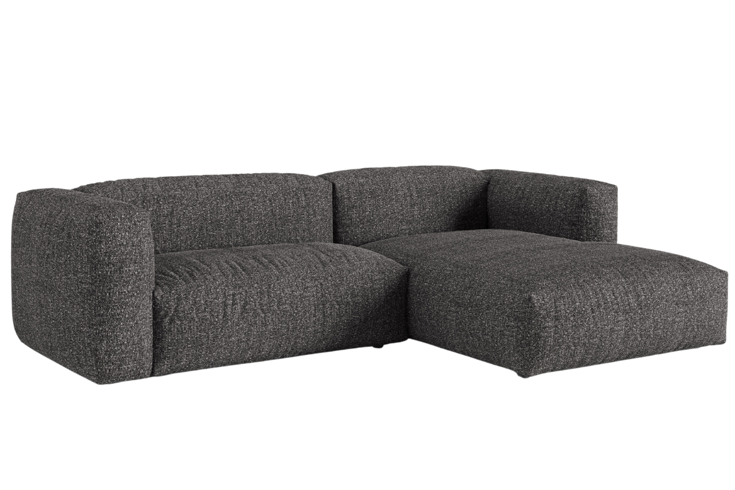 Micadoni Antracitově šedá bouclé rohová pohovka Martina 280 cm