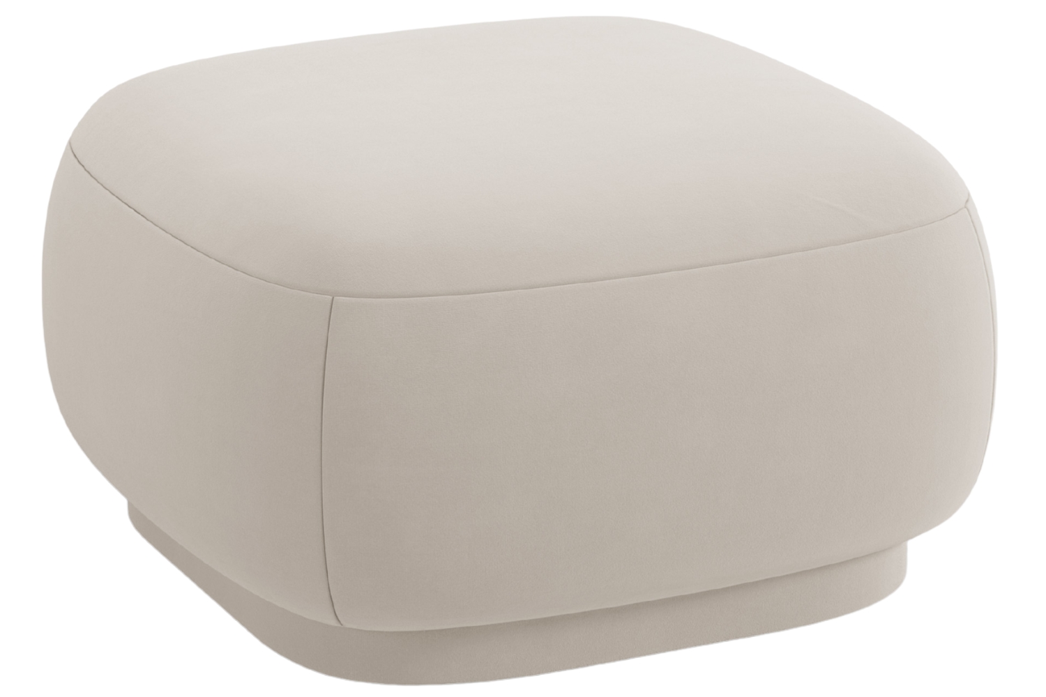 Cosmopolitan Design Krémově bílá sametová podnožka Camden 65 x 65 cm