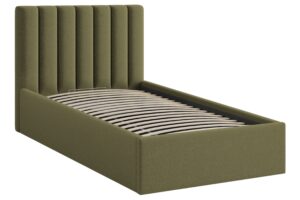 Micadoni Zelená postel Allison 90 x 200 cm s úložným prostorem