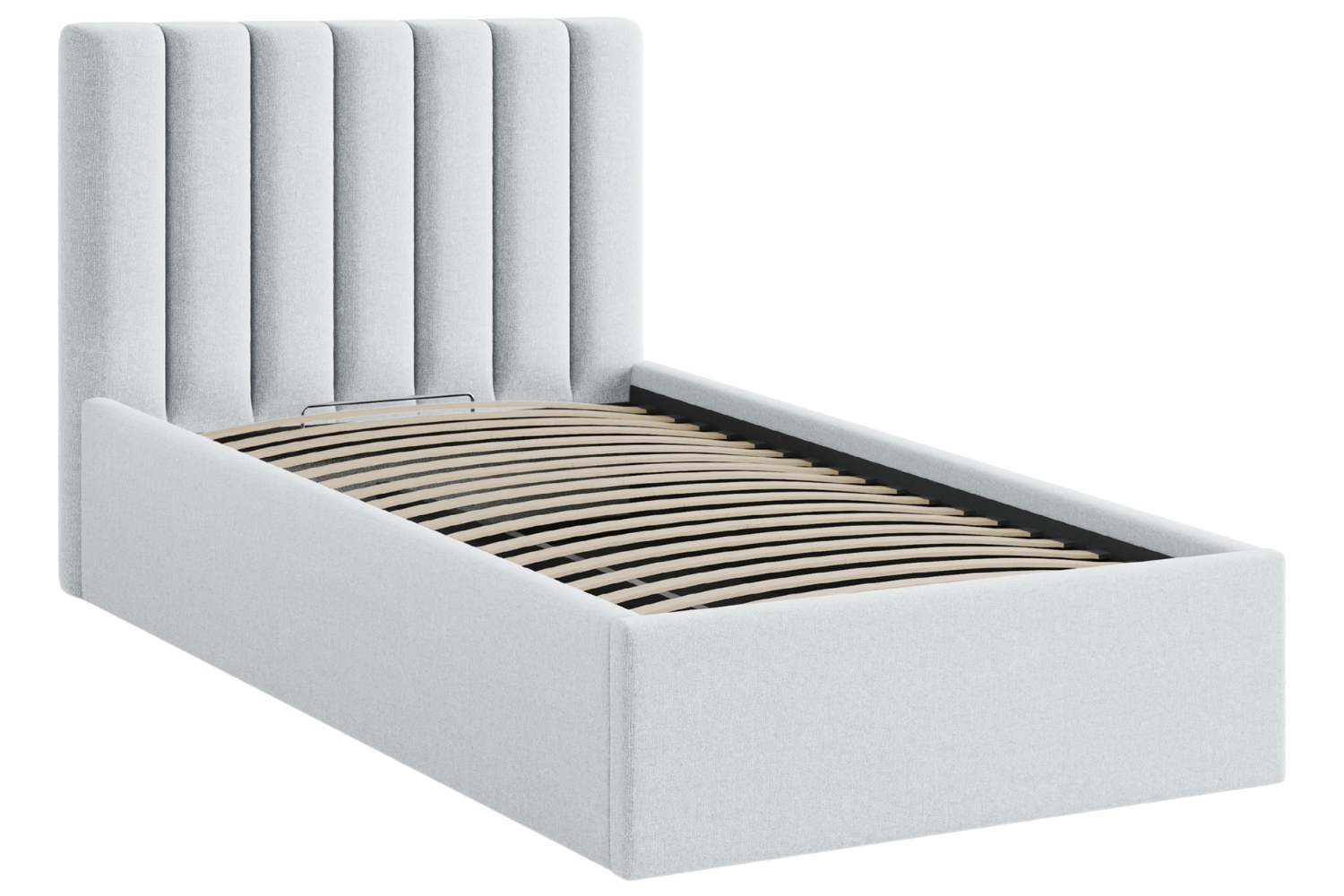 Micadoni Světle šedá postel Allison 90 x 200 cm s úložným prostorem