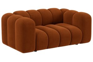 Micadoni Terakotově oranžová sametová dvoumístná pohovka Lupine 170 cm