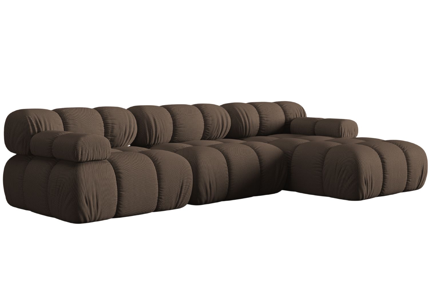 Hnědá čalouněná rohová pohovka MICADONI Bellis 282 cm
