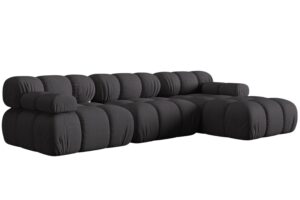 Micadoni Šedá rohová pohovka Bellis 282 cm