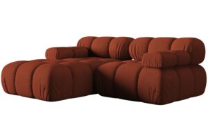 Micadoni Terakotově oranžová rohová pohovka Bellis 188 cm