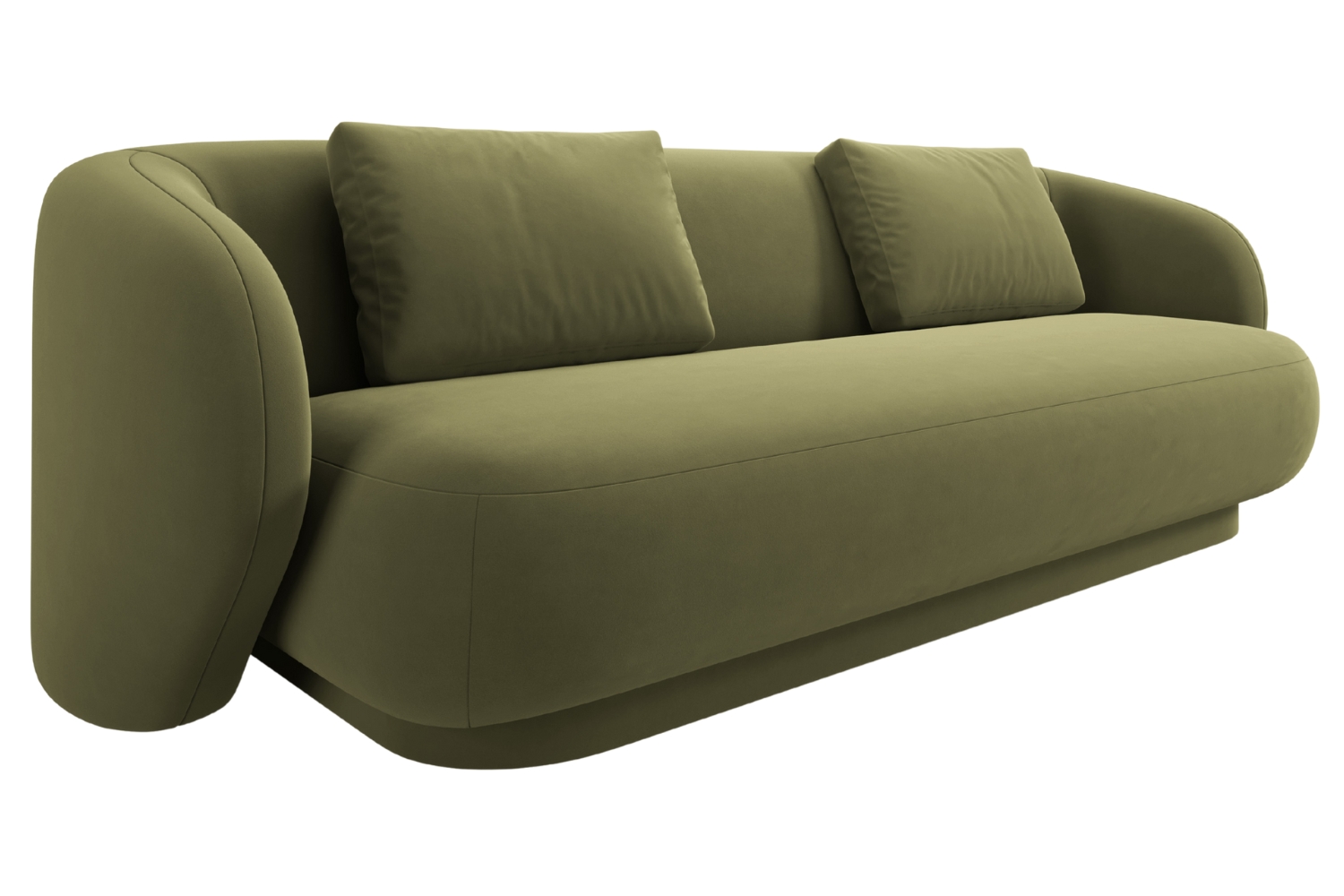 Cosmopolitan Design Zelená sametová trojmístná pohovka Camden 204 cm