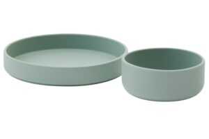 Kave Home Zelený set silikonového talíře a misky Lili
