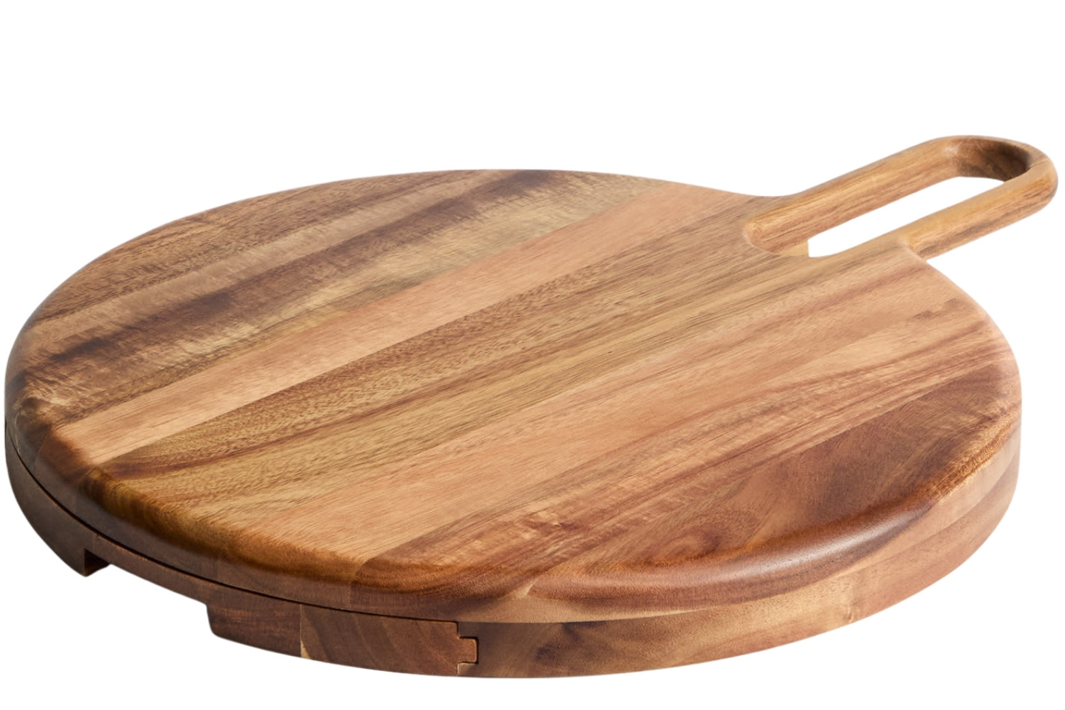 Kave Home Set akátového prkénka na sýr a příborů Blera Ø 35