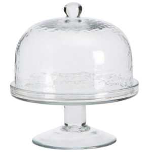 Kave Home Skleněný podnos na dort s poklopem Sileia Ø 13 cm