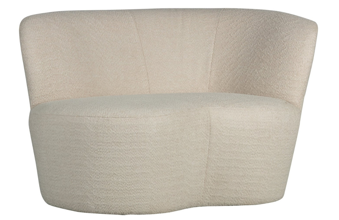 WOOOD Bílá bouclé lenoška Stone 112 cm