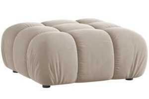 Micadoni Béžová sametová podnožka Bellis 94 x 94 cm