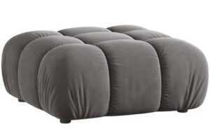 Micadoni Šedá sametová podnožka Bellis 94 x 94 cm