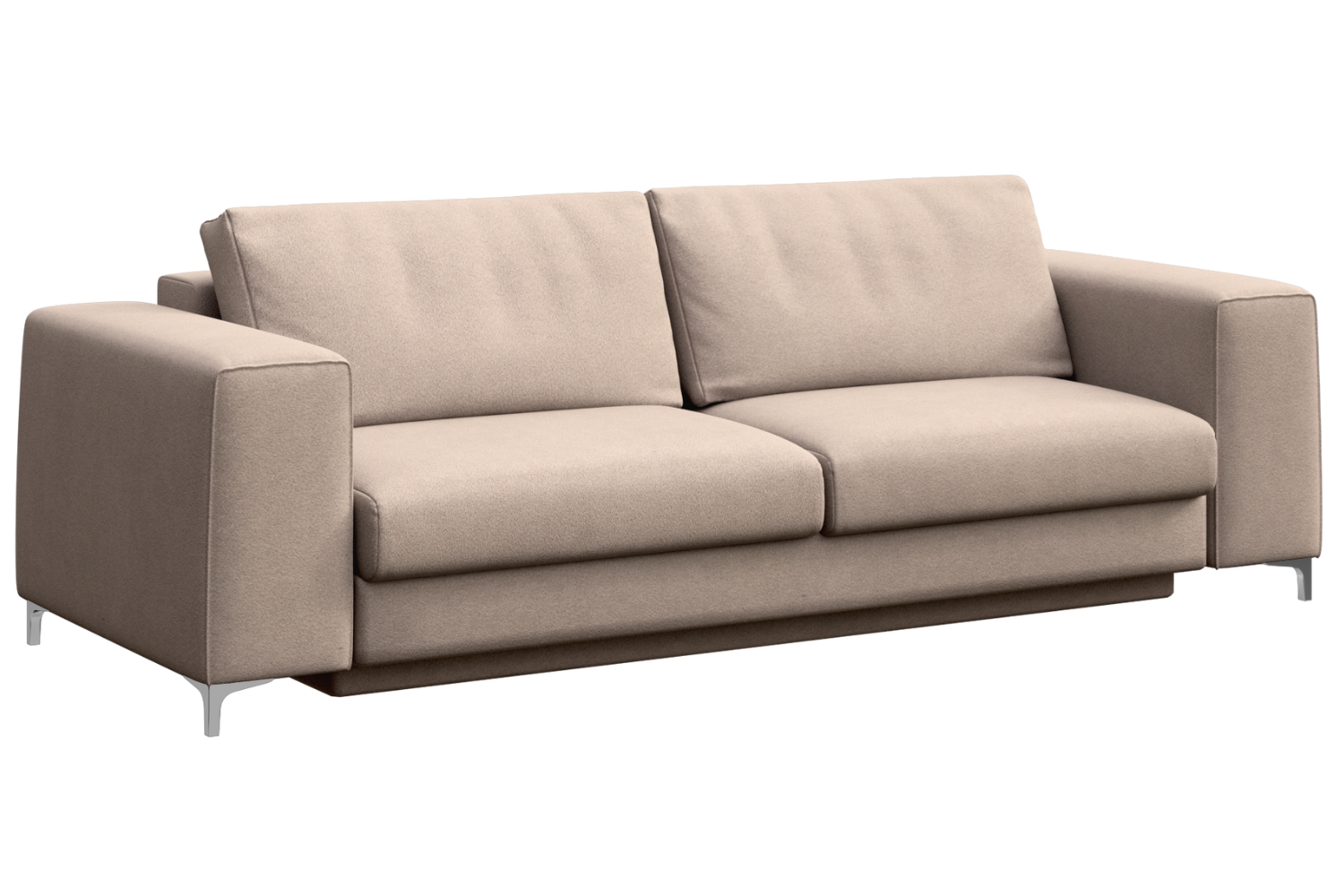 Rodier Béžová sametová rozkládací pohovka Rene 256 cm