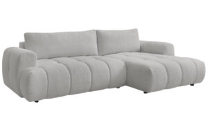 Bobochic Paris Světle šedá bouclé rozkládací pohovka Fuji 292 cm