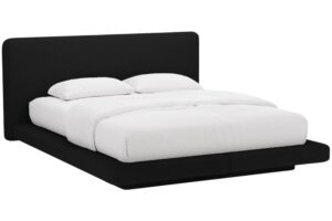 Micadoni Černá dvoulůžková postel Linea 140 x 200 cm