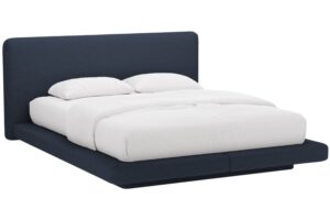 Micadoni Královsky modrá dvoulůžková postel Linea 140 x 200 cm