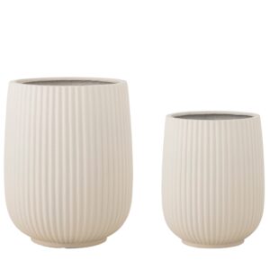 Bloomingville Set  dvou bílých keramických květináčů Selva Ø 36/45 cm