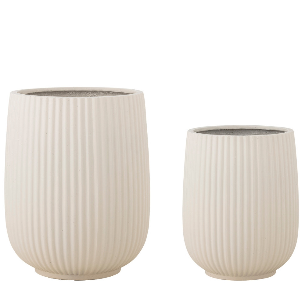 Bloomingville Set  dvou bílých keramických květináčů Selva Ø 36/45 cm