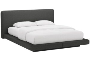 Micadoni Tmavě šedá dvoulůžková postel Linea 180 x 200 cm