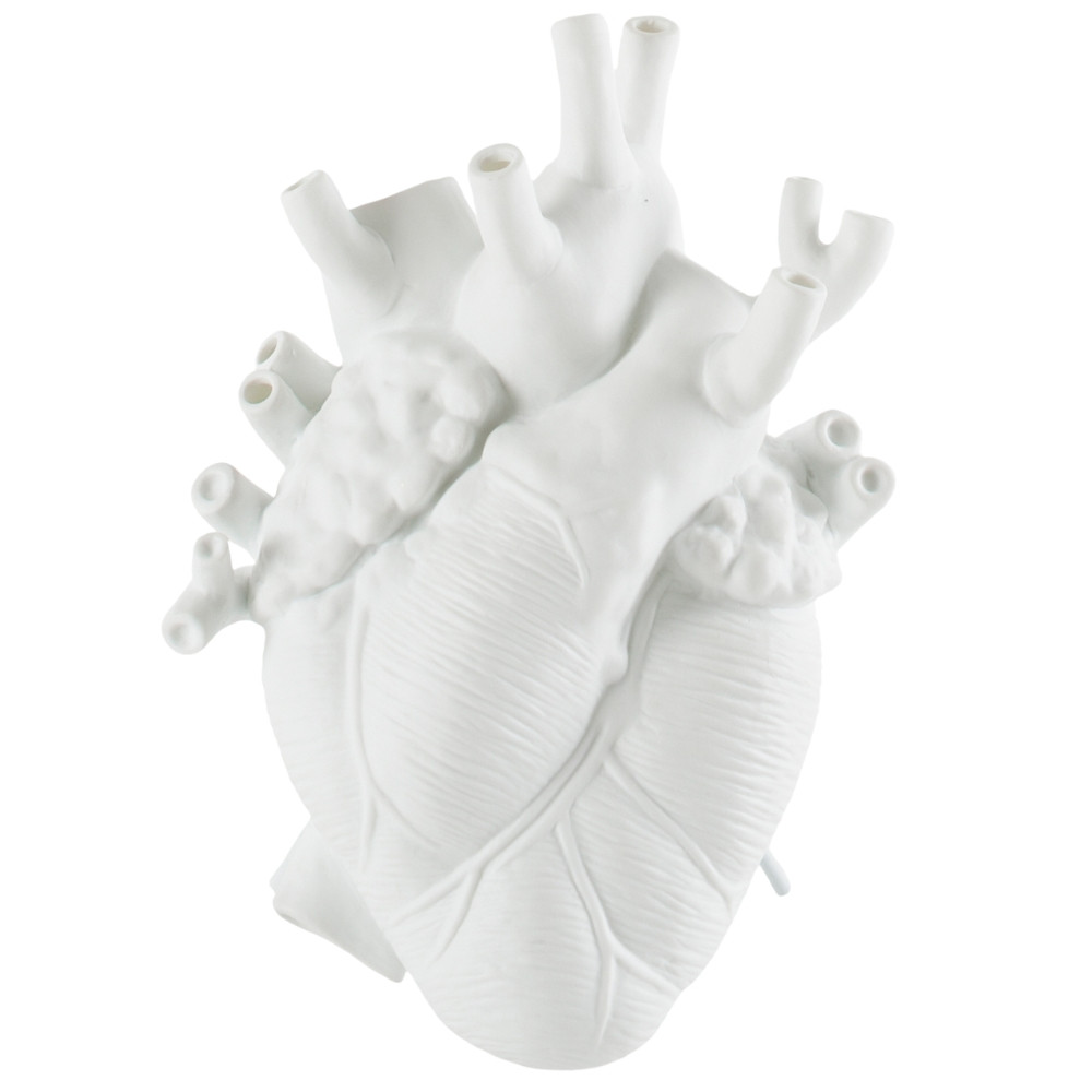 Seletti Bílá porcelánová váza Love in Bloom 25 cm