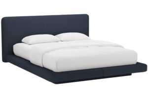 Micadoni Královsky modrá dvoulůžková postel Linea 200 x 200 cm