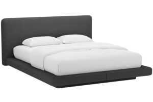 Micadoni Tmavě šedá dvoulůžková postel Linea 200 x 200 cm