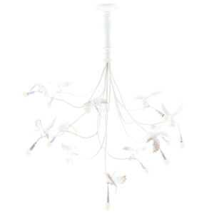 Seletti Bílé závěsné světlo Sparrow 100 cm